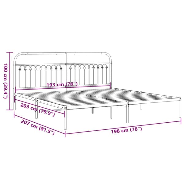 sengeramme med sengegavl 193x203 cm metal sort