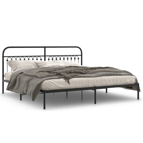 sengeramme med sengegavl 193x203 cm metal sort