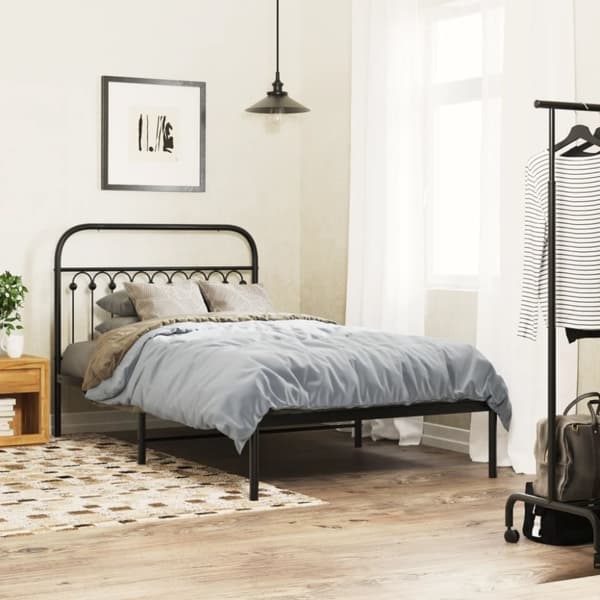 sengeramme med sengegavl 107x203 cm metal sort