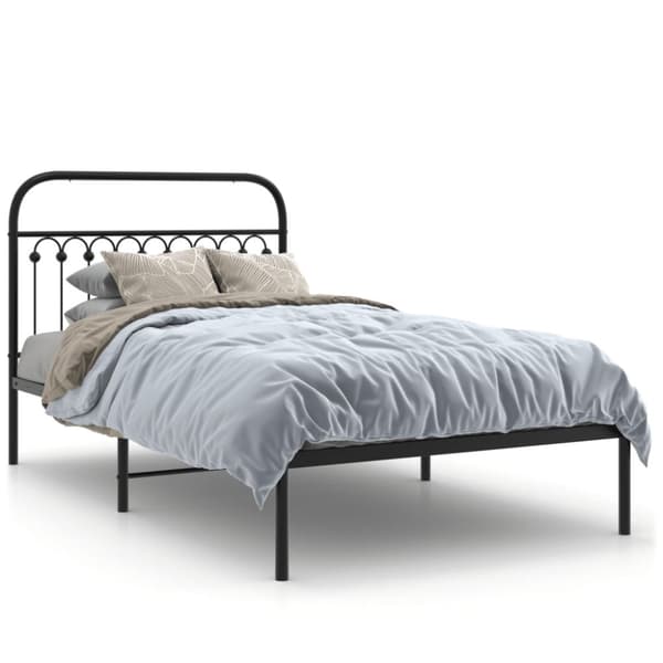 sengeramme med sengegavl 107x203 cm metal sort