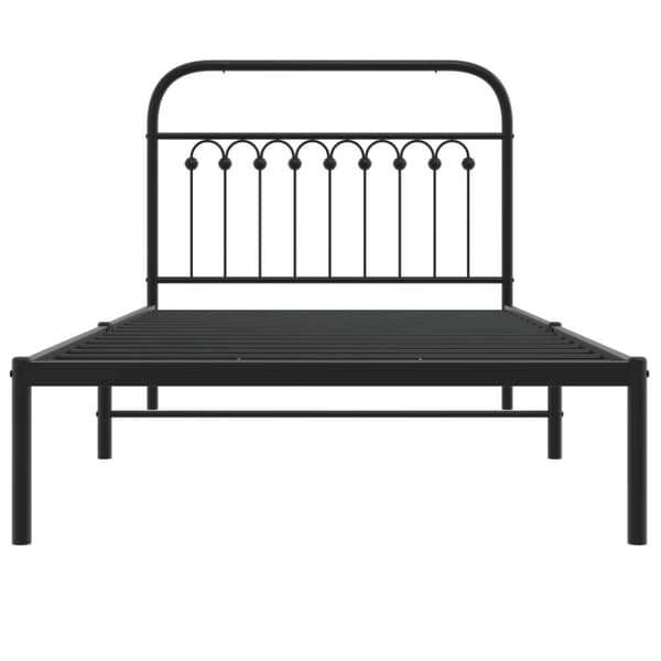 sengeramme med sengegavl 100x190 cm metal sort