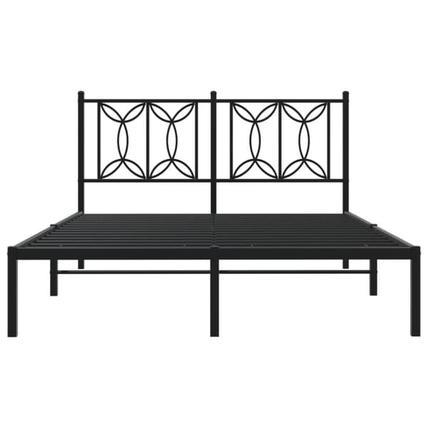 sengeramme med sengegavl 140x190 cm metal sort