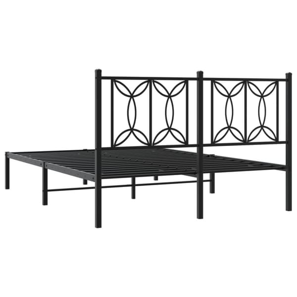sengeramme med sengegavl 140x190 cm metal sort