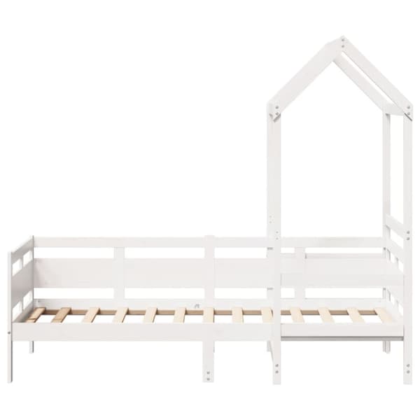Dagbädd med tak vit 90x200 cm massiv furu