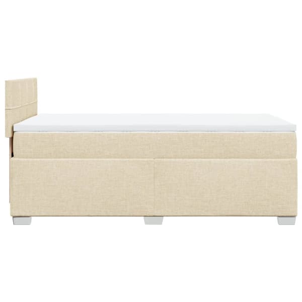 kontinentalseng med madras 90x200 cm stof cremefarvet