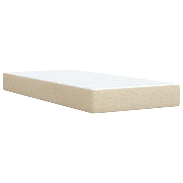 kontinentalseng med madras 90x200 cm stof cremefarvet