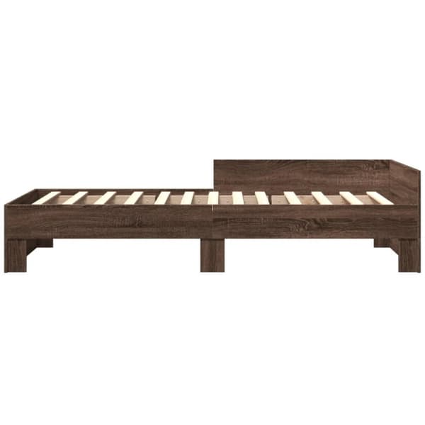 sengeramme 90x190 cm uden madras konstrueret træ brunt eg