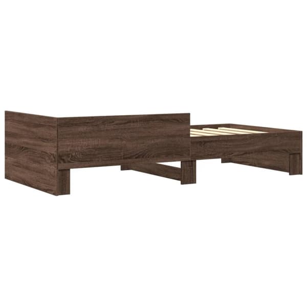 sengeramme 90x190 cm uden madras konstrueret træ brunt eg