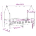Miniatyrbild 9 av 9: Barnsäng med husram vaxad brun 80x200 cm massiv furu