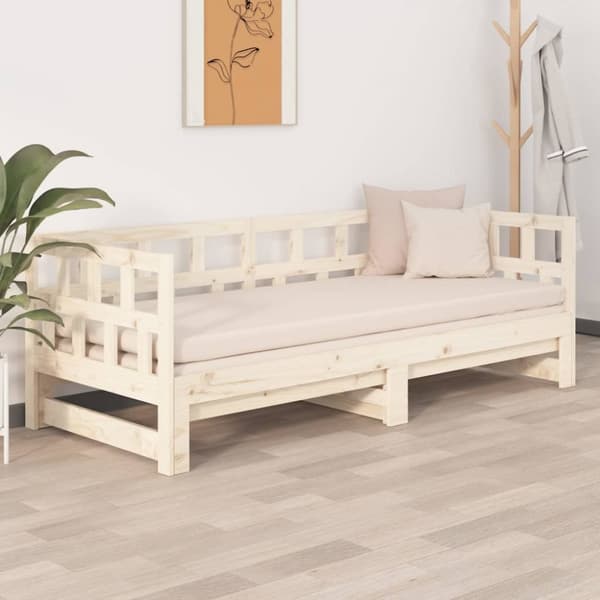 Dagbädd utdragbar massiv furu 2x(90x200) cm