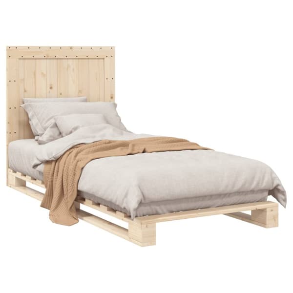 sengeramme med sengegavl 90x200 cm massivt fyrretræ