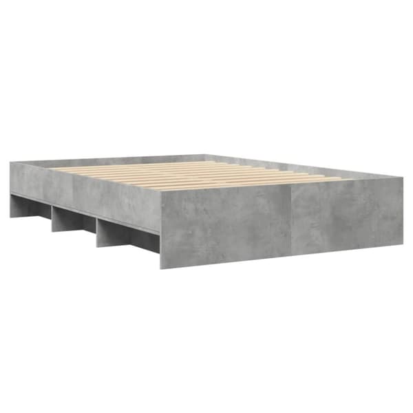 sengestel 140x190 cm konstrueret træ betongrå