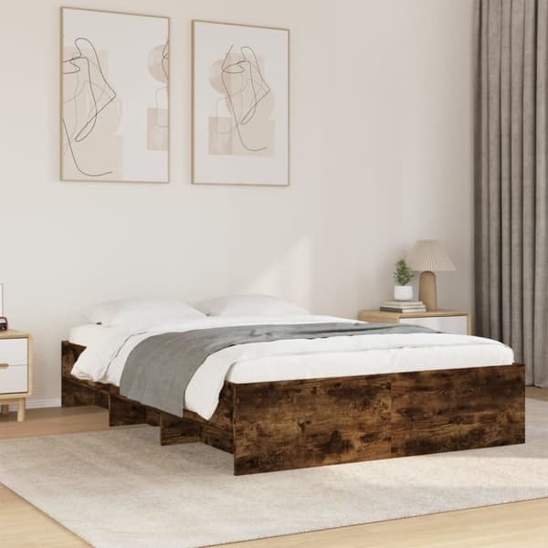 sengeramme 120x190 cm uden madras konstrueret træ røget eg