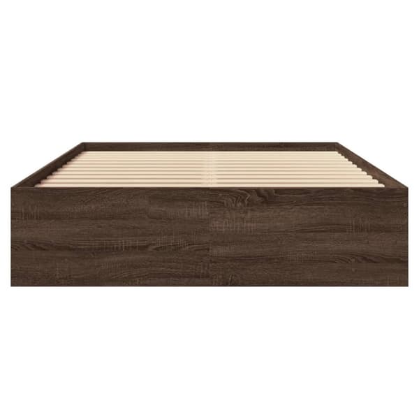 sengeramme 140x200 cm uden madras konstrueret træ brunt eg