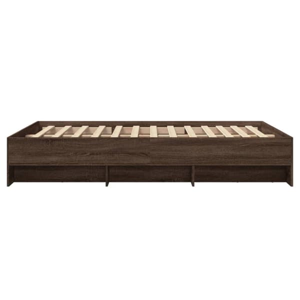 sengeramme 140x200 cm uden madras konstrueret træ brunt eg