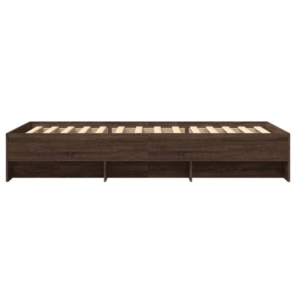 sengeramme 90x190 cm uden madras konstrueret træ brunt eg