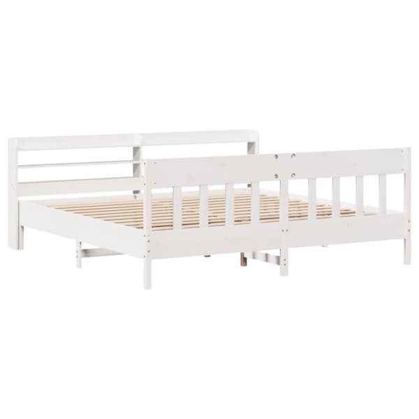 sengeramme uden madras 180x200 cm massivt fyrretræ hvid
