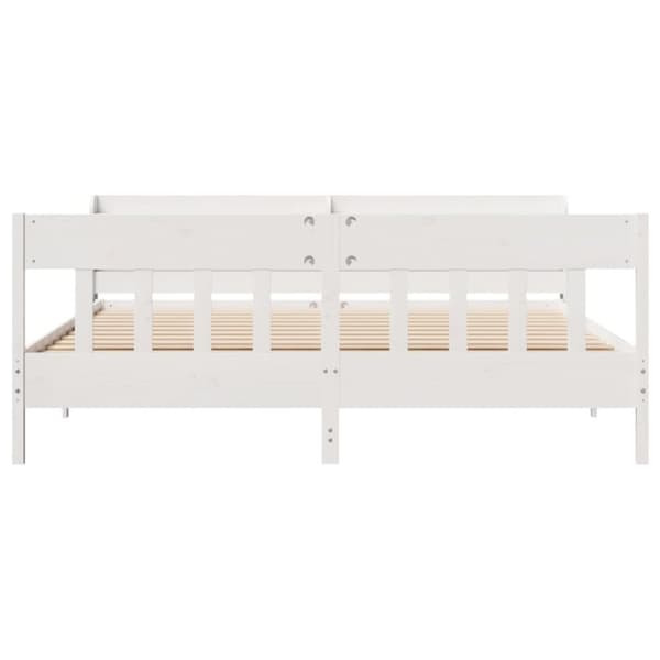 sengeramme uden madras 180x200 cm massivt fyrretræ hvid