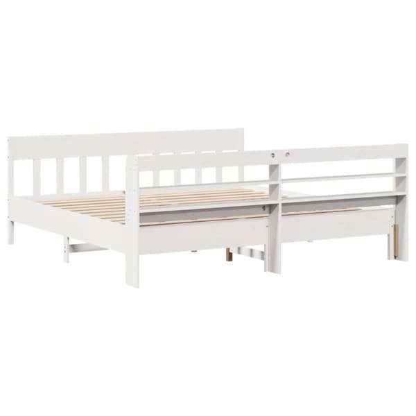 sengeramme uden madras 180x200 cm massivt fyrretræ hvid