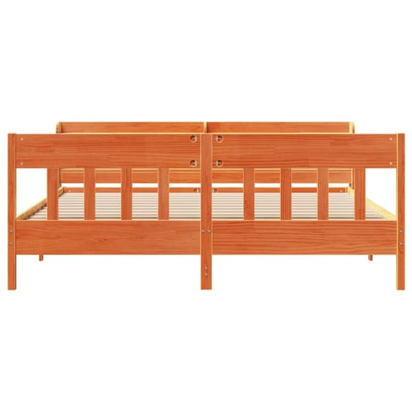 sengeramme uden madras 200x200 cm massivt fyrretræ gyldenbrun