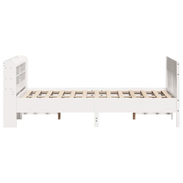 sengeramme uden madras 120x200 cm massivt fyrretræ hvid