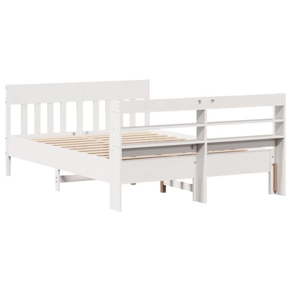sengeramme uden madras 120x200 cm massivt fyrretræ hvid