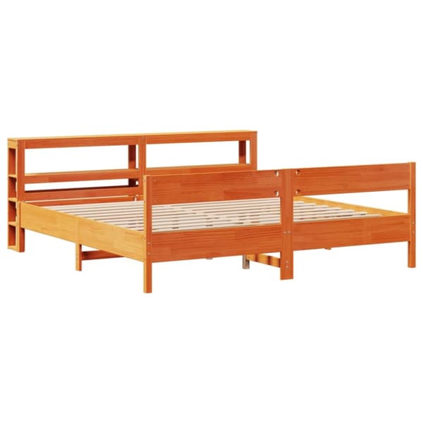 sengeramme uden madras 200x200 cm massivt fyrretræ gyldenbrun