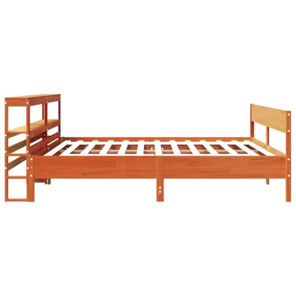 sengeramme uden madras 200x200 cm massivt fyrretræ gyldenbrun