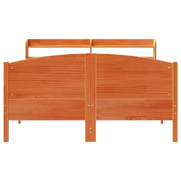 sengeramme uden madras 140x190 cm massivt fyrretræ gyldenbrun