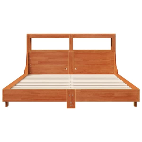 sengeramme uden madras 150x200 cm massivt fyrretræ gyldenbrun