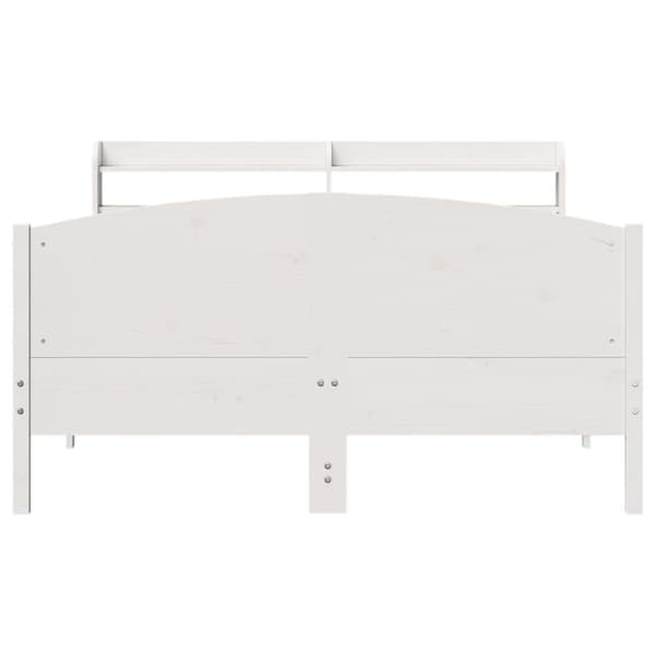 sengeramme uden madras 135x190 cm massivt fyrretræ hvid