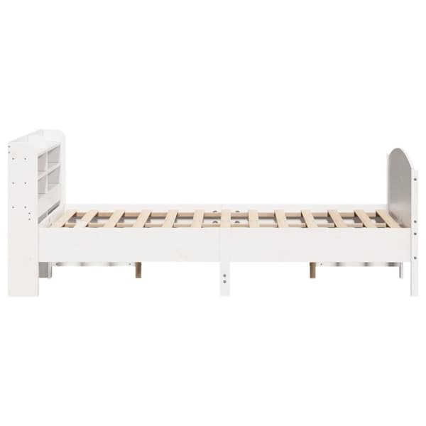 sengeramme uden madras 135x190 cm massivt fyrretræ hvid