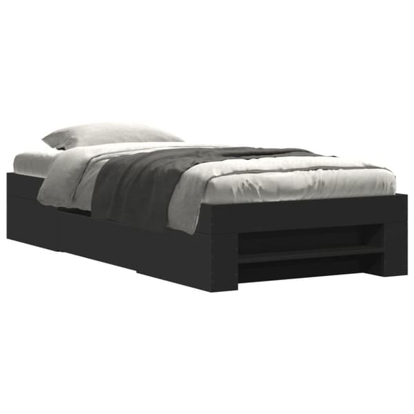 VidaXL Sängram svart 75x190 cm konstruerat trä