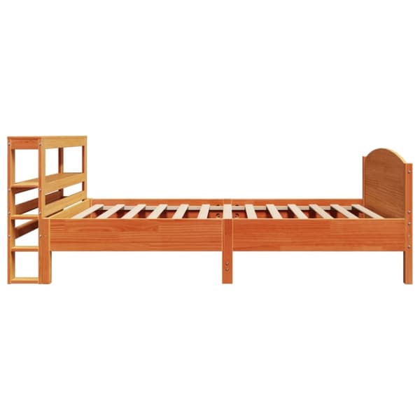 sengeramme uden madras 75x190 cm massivt fyrretræ gyldenbrun