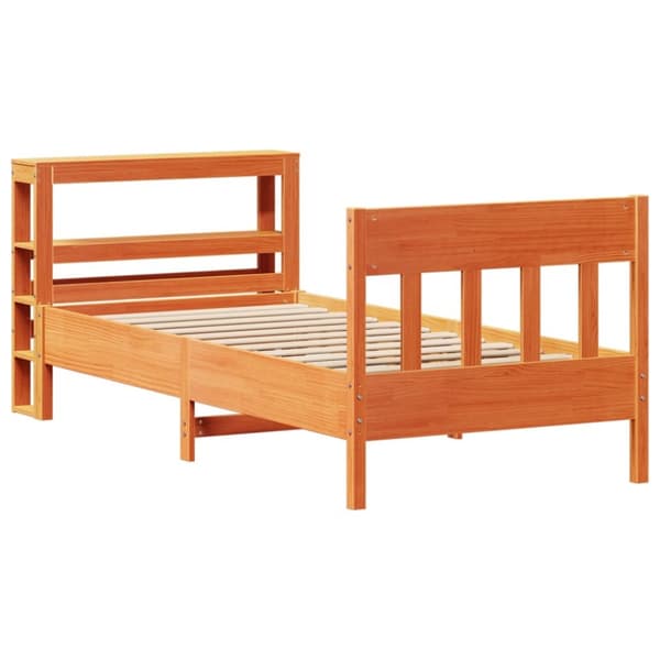 sengeramme uden madras 100x200 cm massivt fyrretræ gyldenbrun
