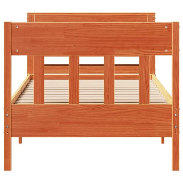 sengeramme uden madras 100x200 cm massivt fyrretræ gyldenbrun