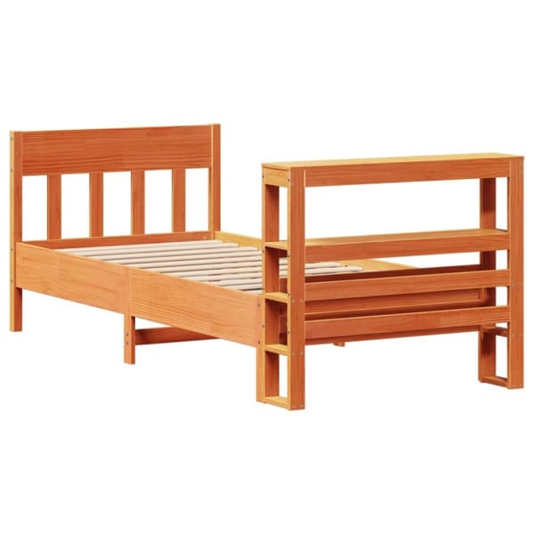 sengeramme uden madras 100x200 cm massivt fyrretræ gyldenbrun