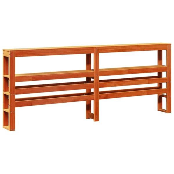 sengeramme med sengegavl 180x200 cm massivt fyrretræ gyldenbrun