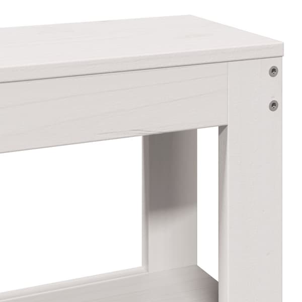Sängram med huvudgavel vit 140x190 cm massiv furu