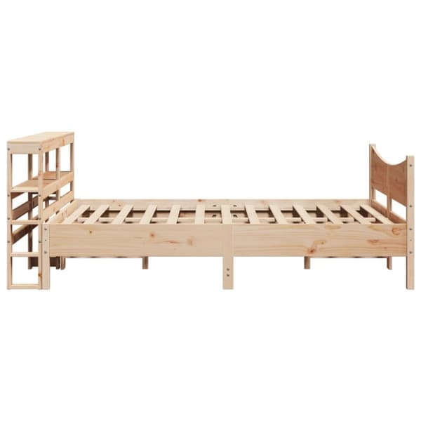 sengeramme med sengegavl 150x200 cm massivt fyrretræ