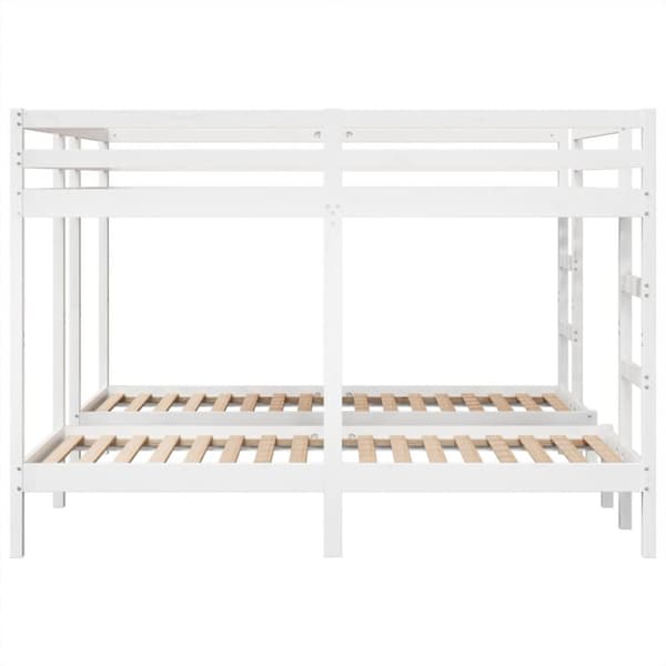 tredobbelt køjeseng 140x200/70x140 cm massivt fyrretræ hvid