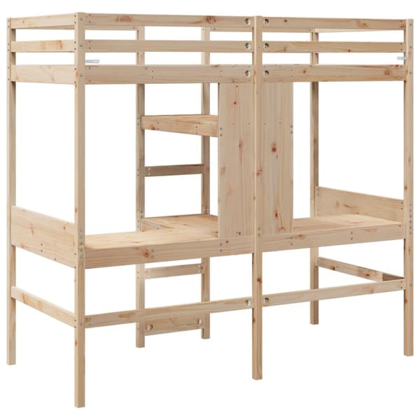Loftsäng utan madrass 75x190 cm massiv furu