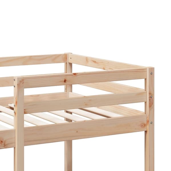 Loftsäng utan madrass 75x190 cm massiv furu