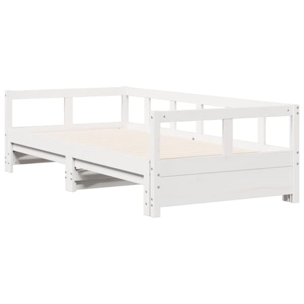 Dagbädd utan madrass vit 90x190 cm massiv furu