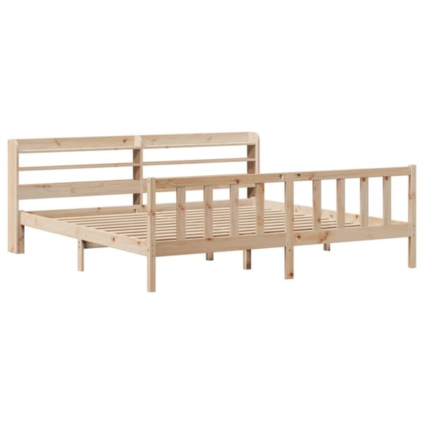 Sängram utan madrass 200x200 cm massiv furu