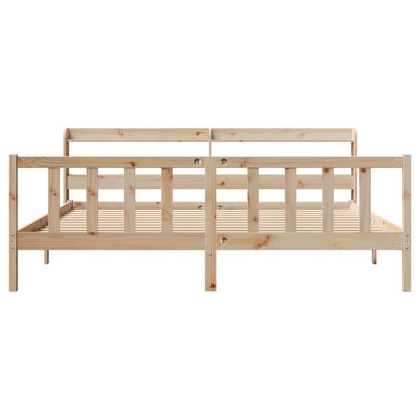 Sängram utan madrass 200x200 cm massiv furu