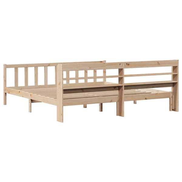 Sängram utan madrass 200x200 cm massiv furu