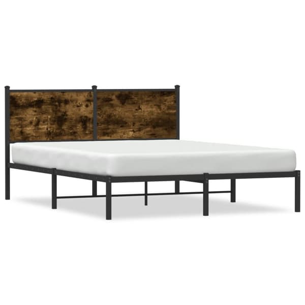 sengeramme uden madras 150x200 cm metal røget egetræsfarve