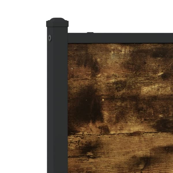 Sängram utan madrass metall rökfärgad ek 140x190 cm