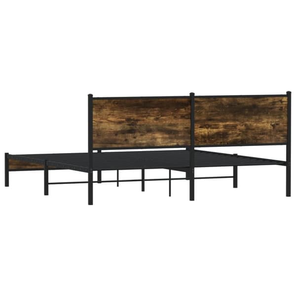 sengeramme uden madras 183x213 cm metal røget egetræsfarve